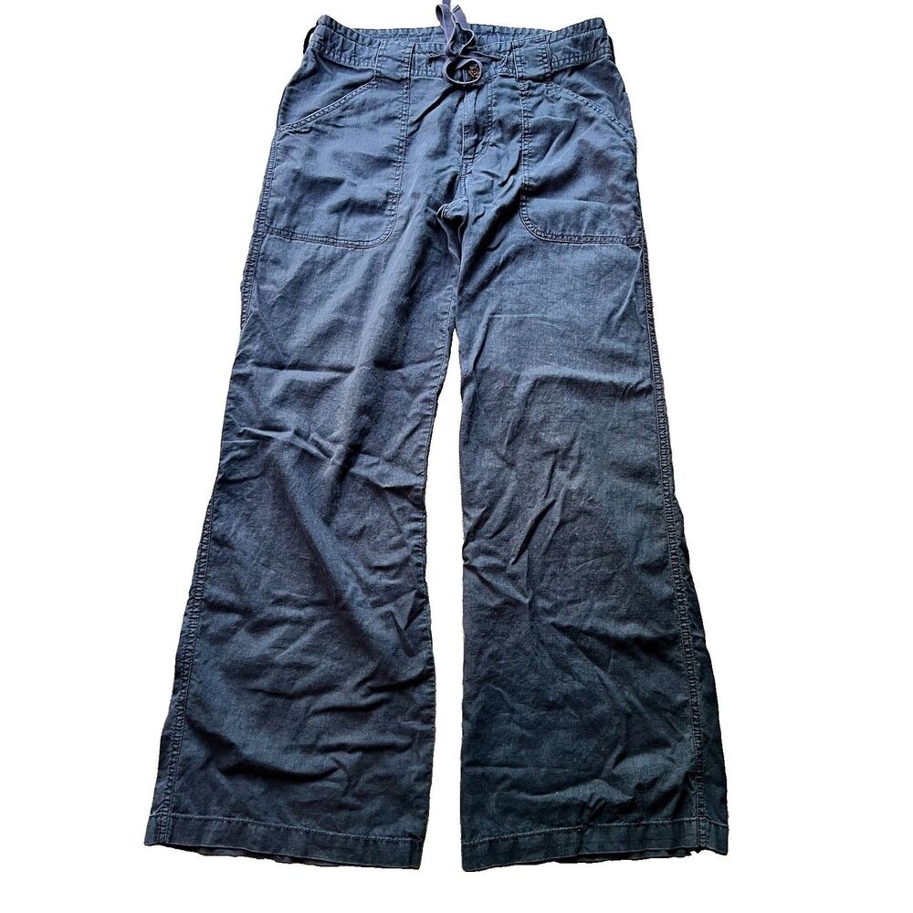 Patagonia Blue Hemp Organic Cotton Wide Leg Camp Beach Pants Women's 6